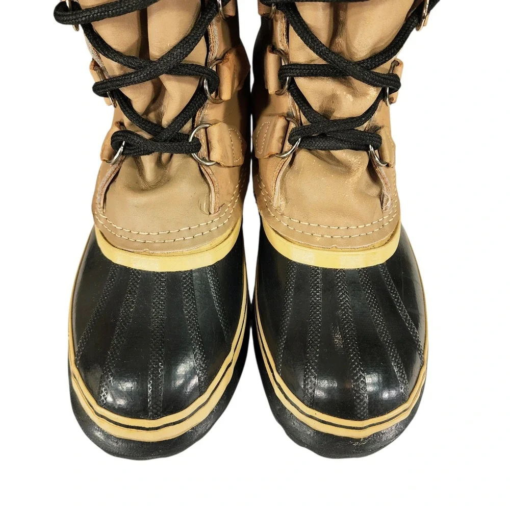 Vtg Sorel Caribou Kaufman Snow Boots sz 7 Mens Canada Leather Winter Waterproof - Picture 8 of 14